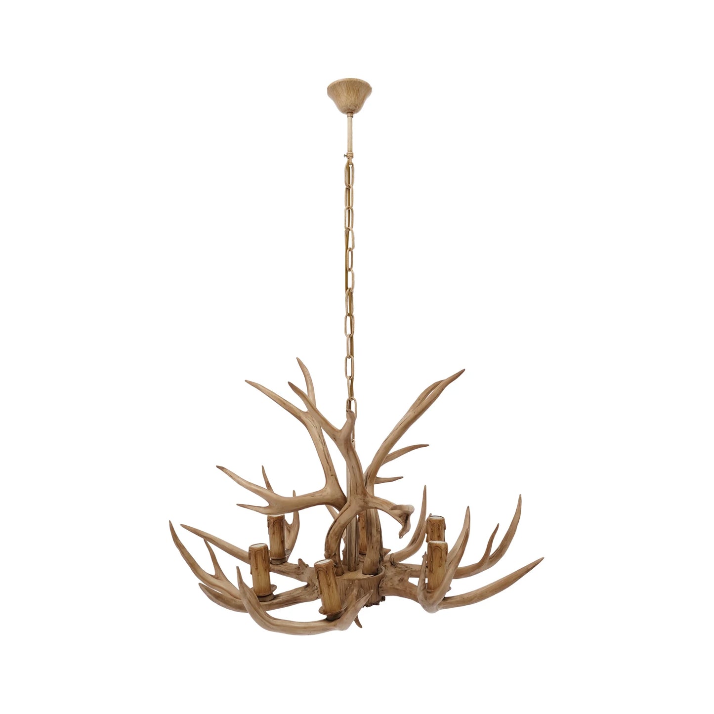 110V Resin Deer Antler Ceiling Light Chandelier 6 Lights