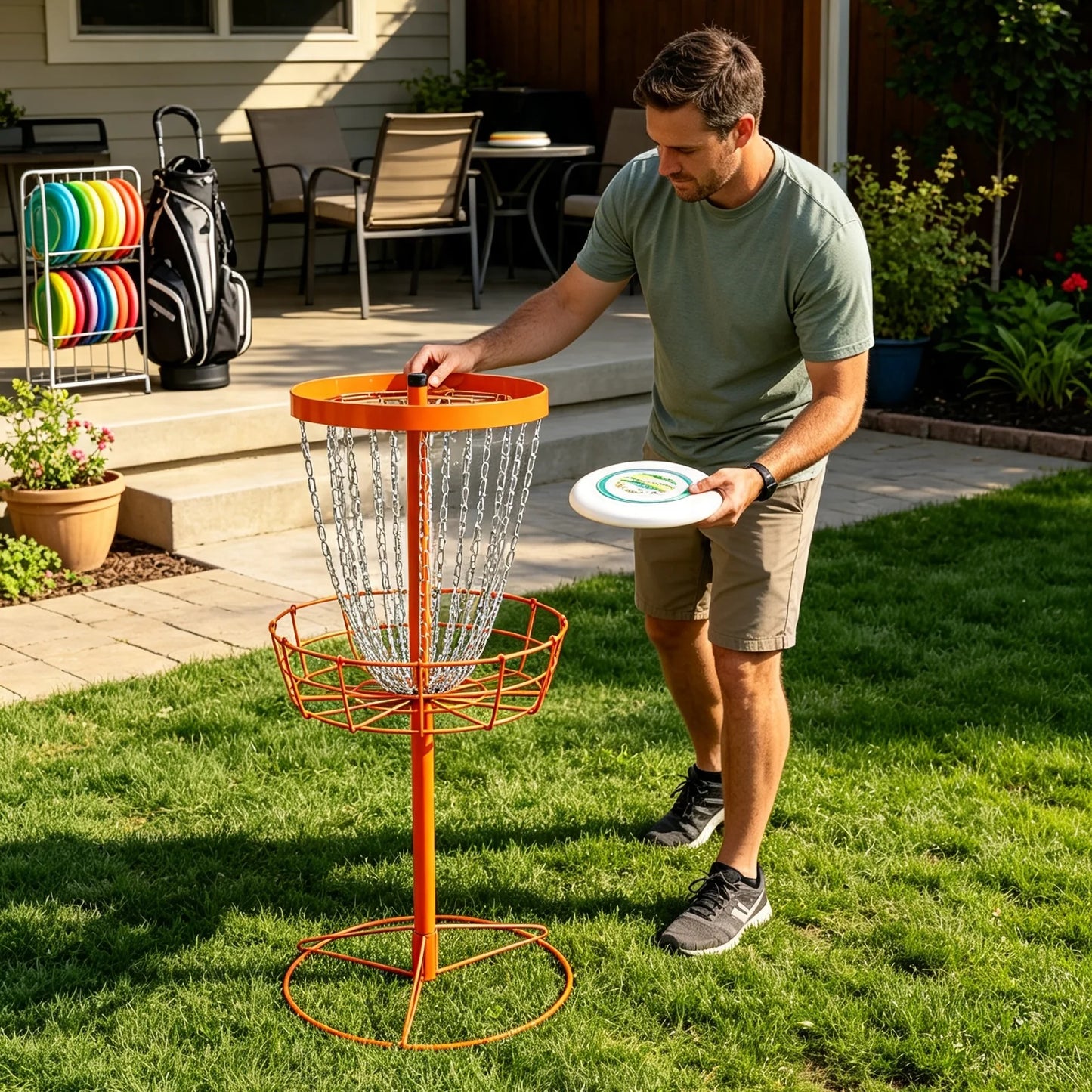 Portable Disc Golf Target With Detachable Basket And Safe Edges