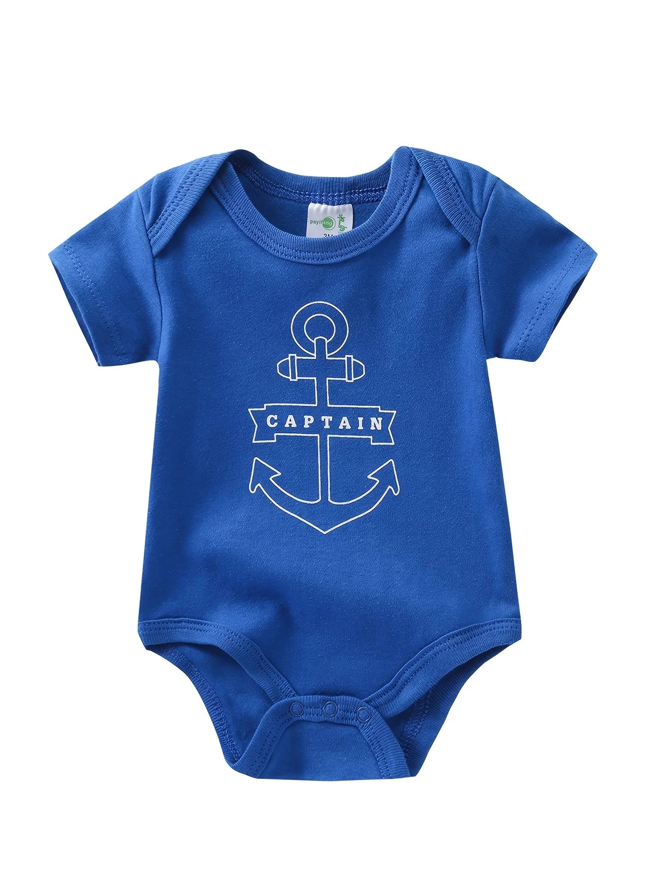 Baby Boy Sailboat Pattern Rompers Bodysuits 5 Pack Cotton