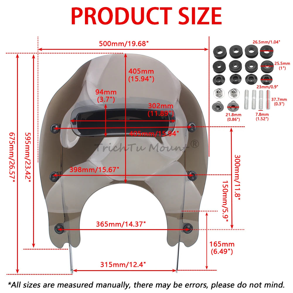 TrichTu Motorcycle Fairing Windshield Brown Tint For Harley Road King