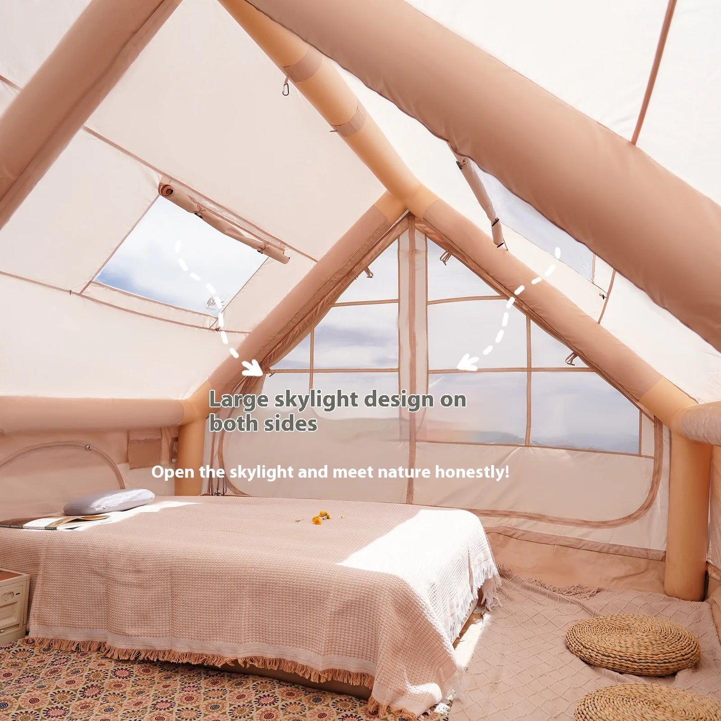 Pakicetus Inflatable Tent With Stove Plug For Family Camping