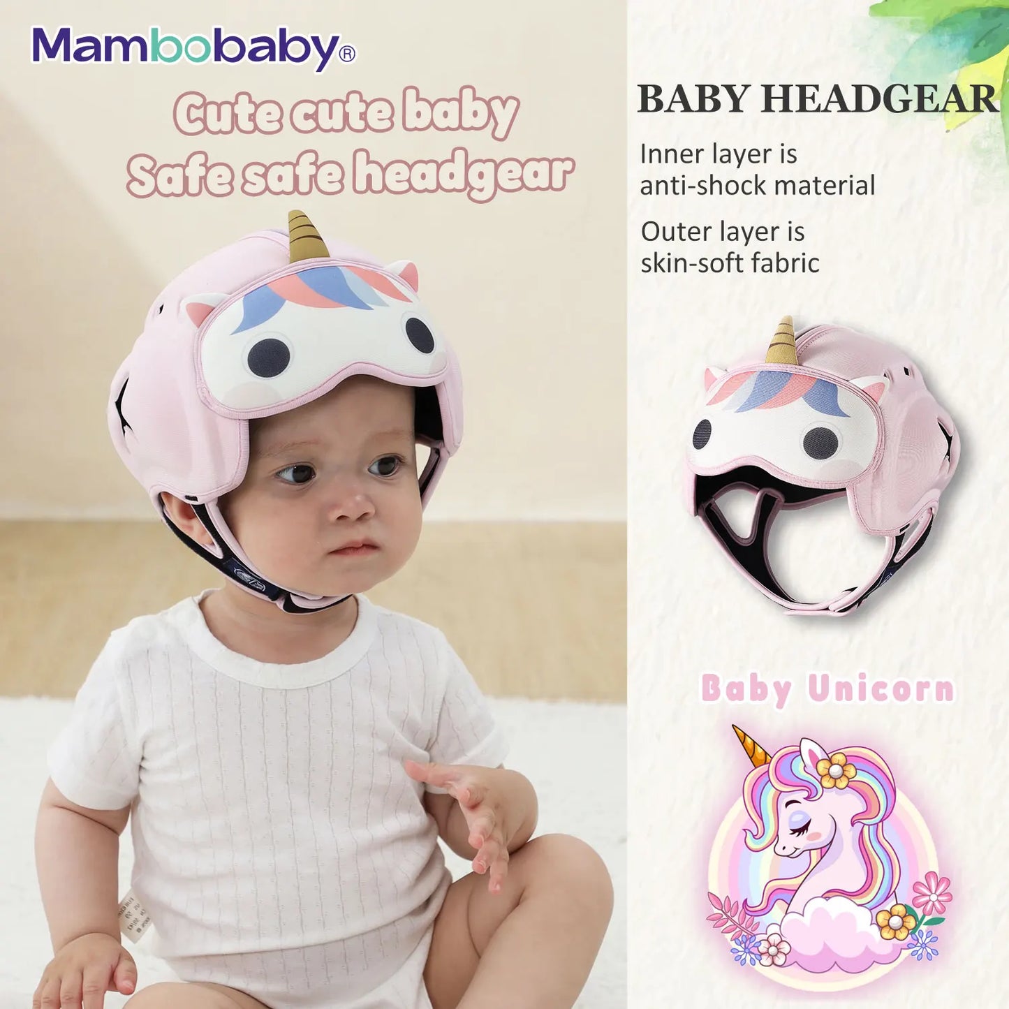 Mambobaby Safe Anti Shock Baby Helmet Head Protector