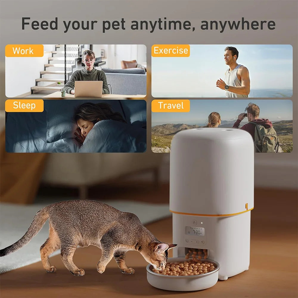 Nityers Automatic Cat Feeder With Voice Recorder Timed Dispenser