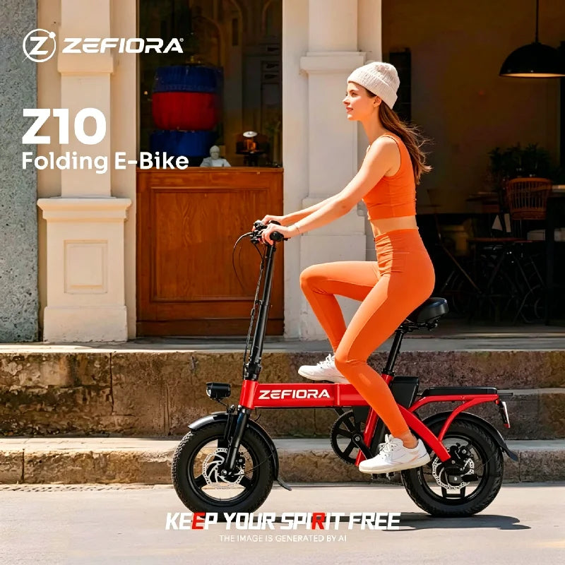 Zefiora Folding Electric Bike With Adjustable Seat