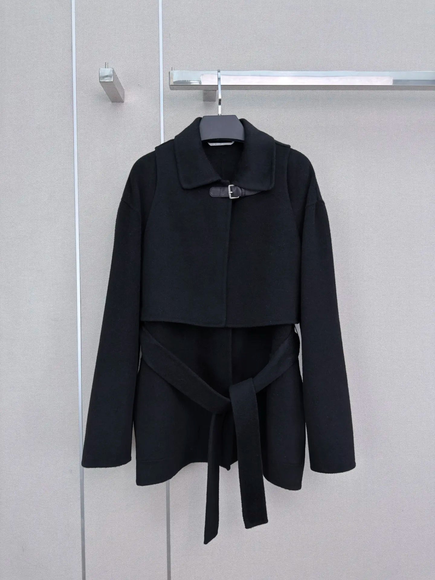 Women's Solid Wool Button Top And Lapel Vest Set
