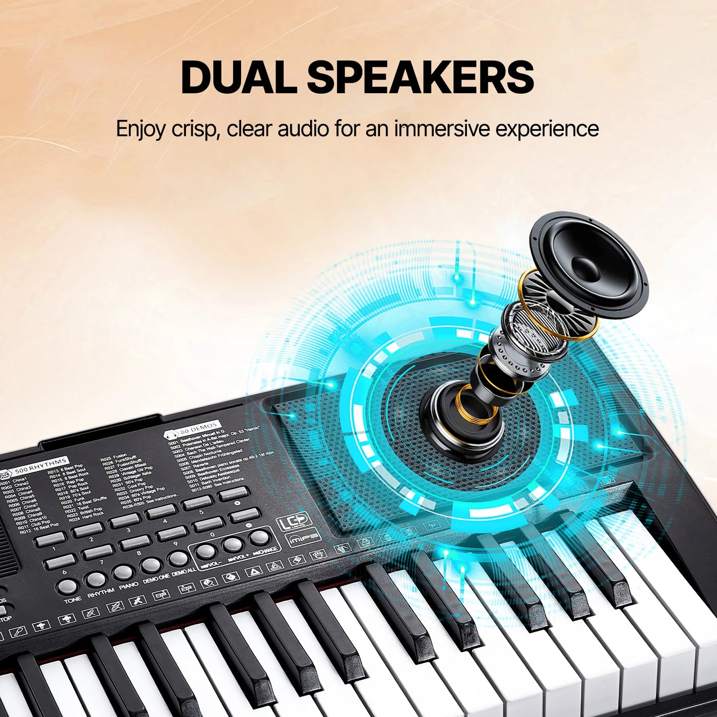 SucceBuy 61 Key Digital Keyboard Piano 200 or 600 Tones