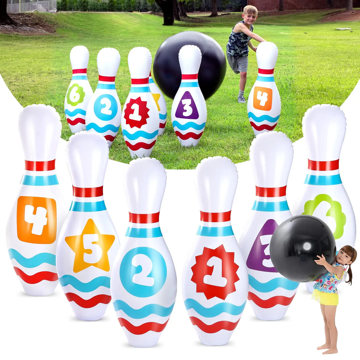 Joyfy Giant Inflatable Bowling Set For Kids
