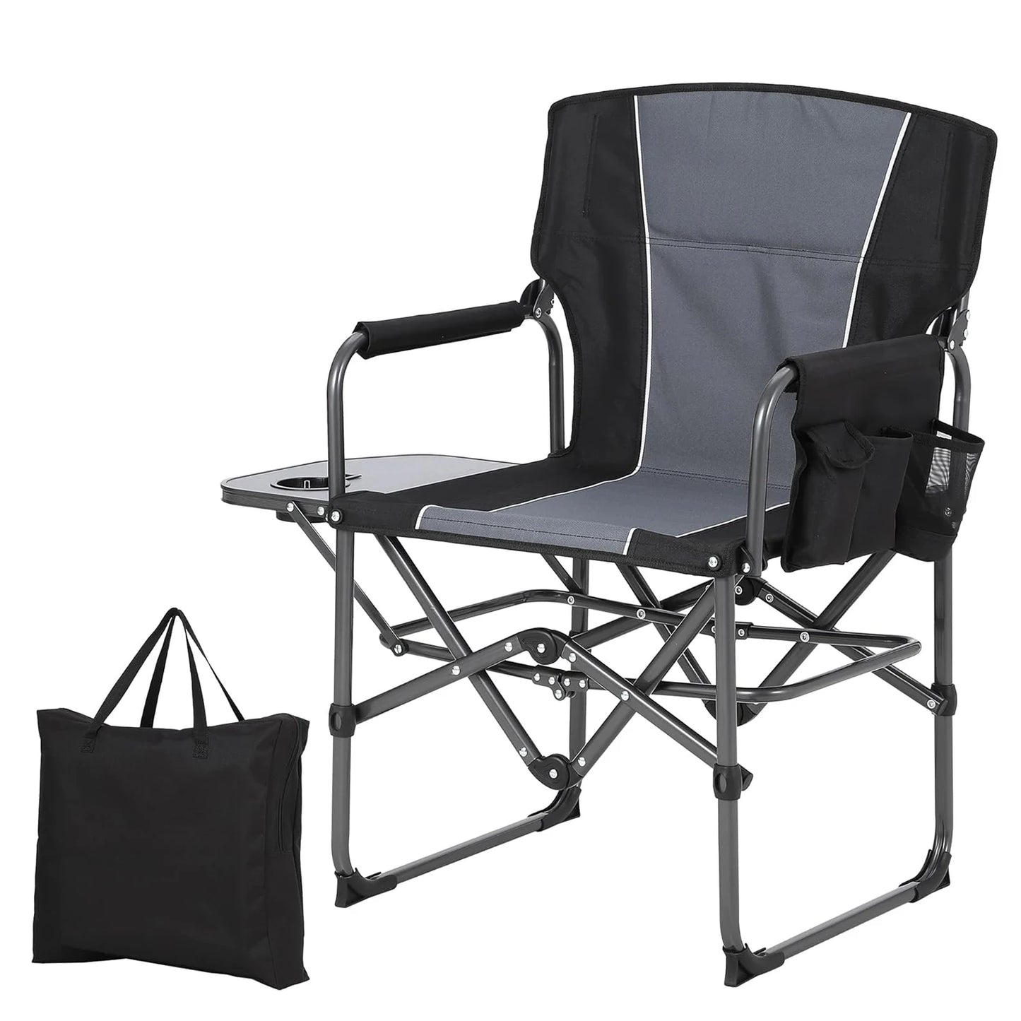 HiMiss Heavy Duty Folding Directors Chair With Cup Holder