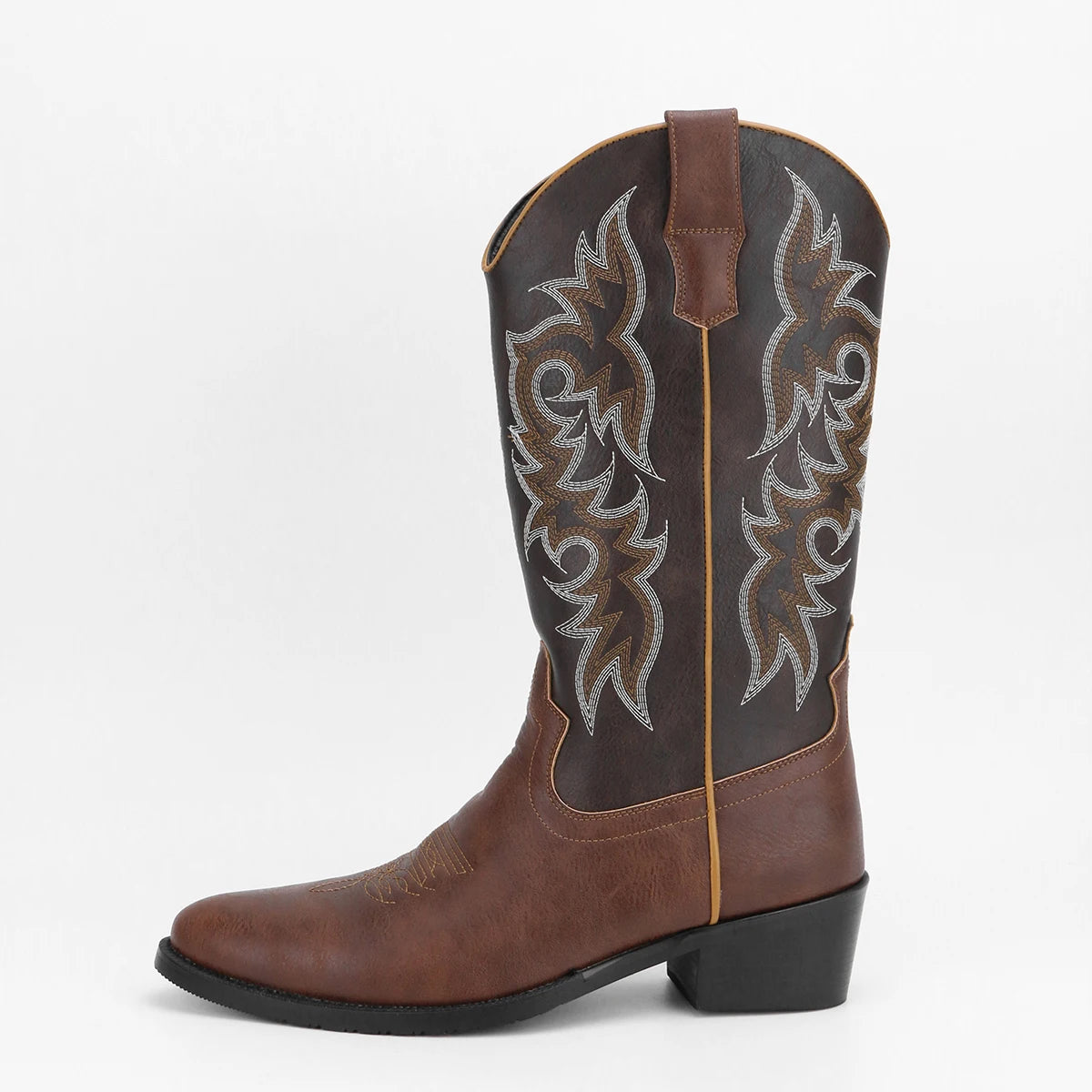 Men's Embroidered Desert Cowboy Boots Western Style