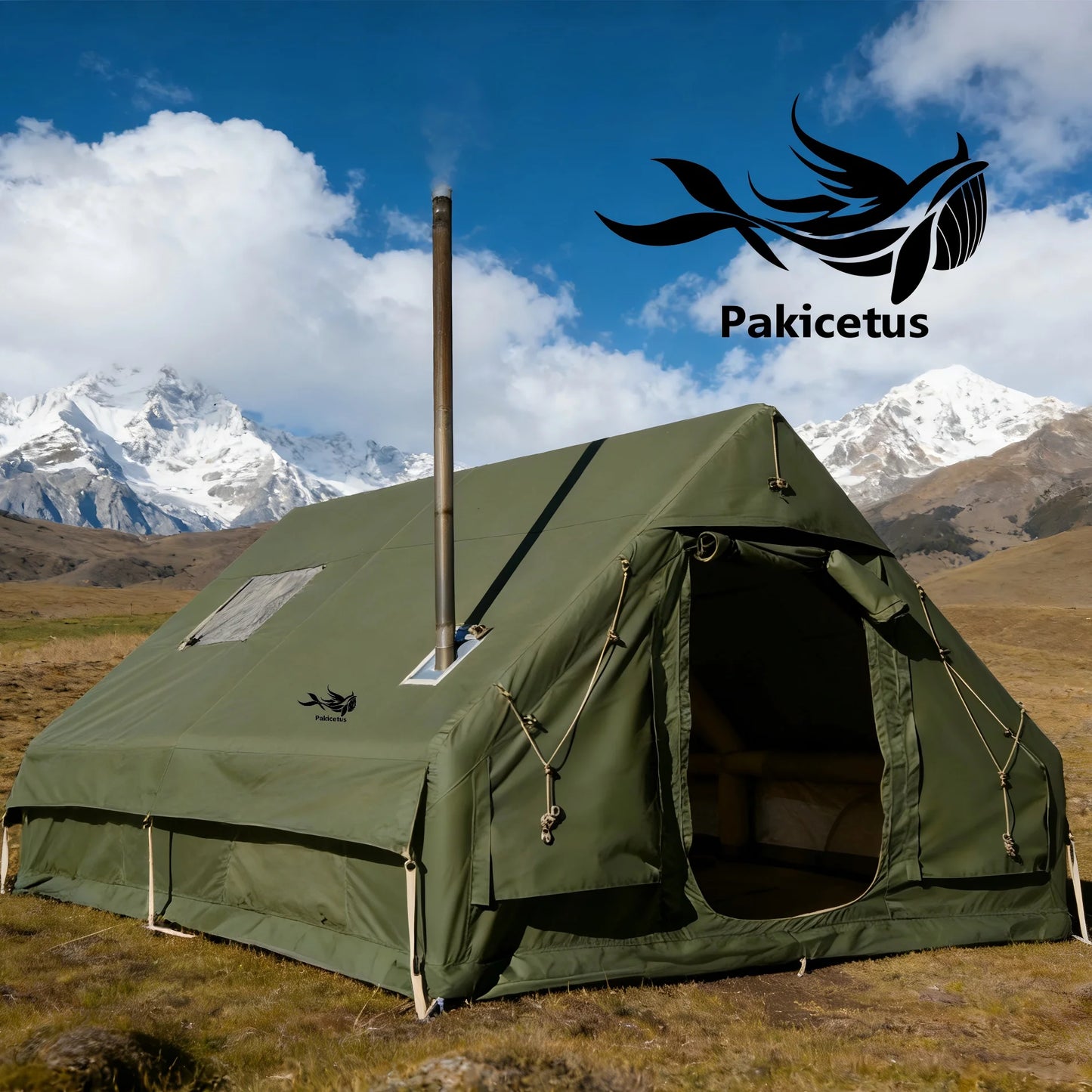 Pakicetus Large Luxury Inflatable Glamping Tent Manual Pump 4 Season