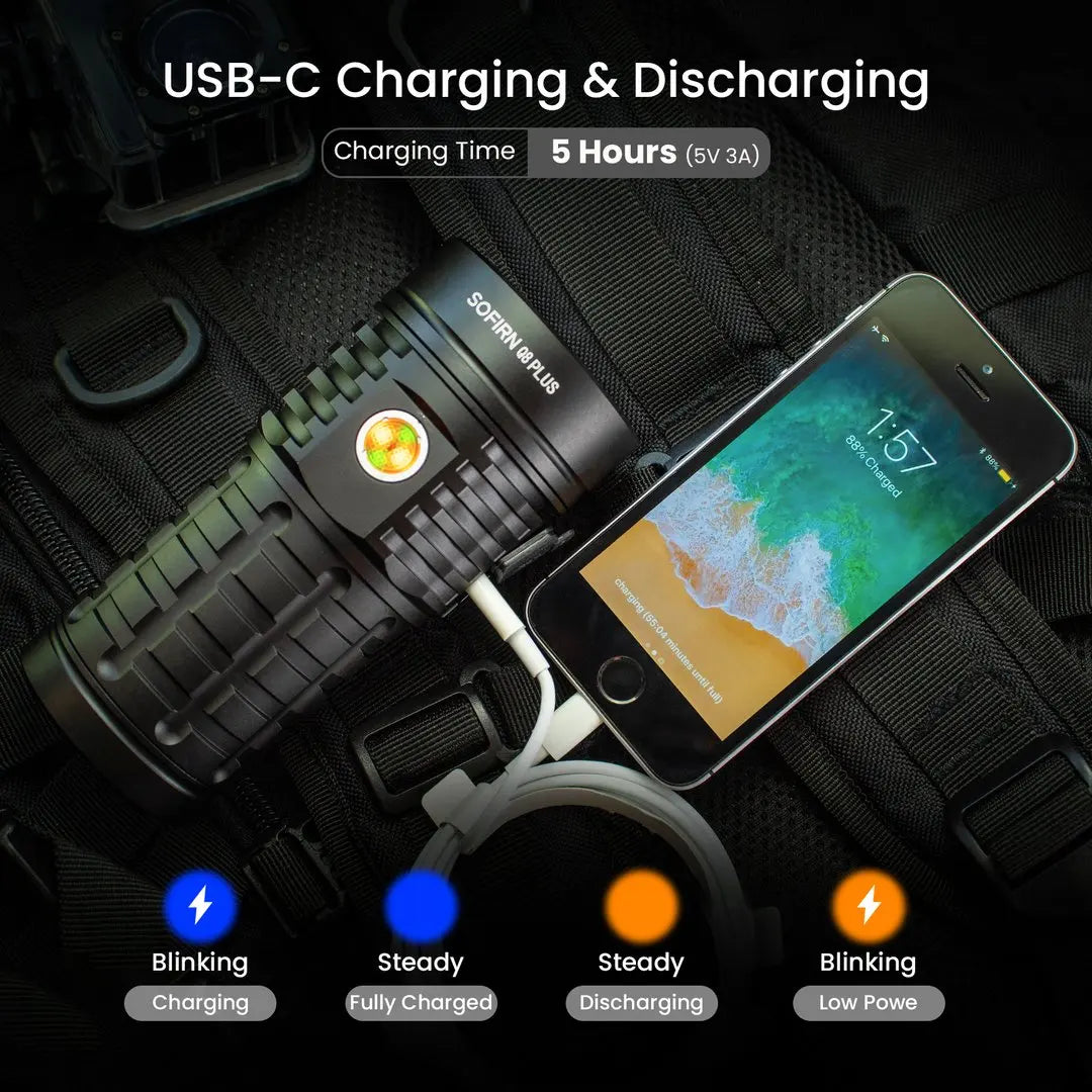Sofirn Q8 Plus XHP50B Rechargeable LED Flashlight