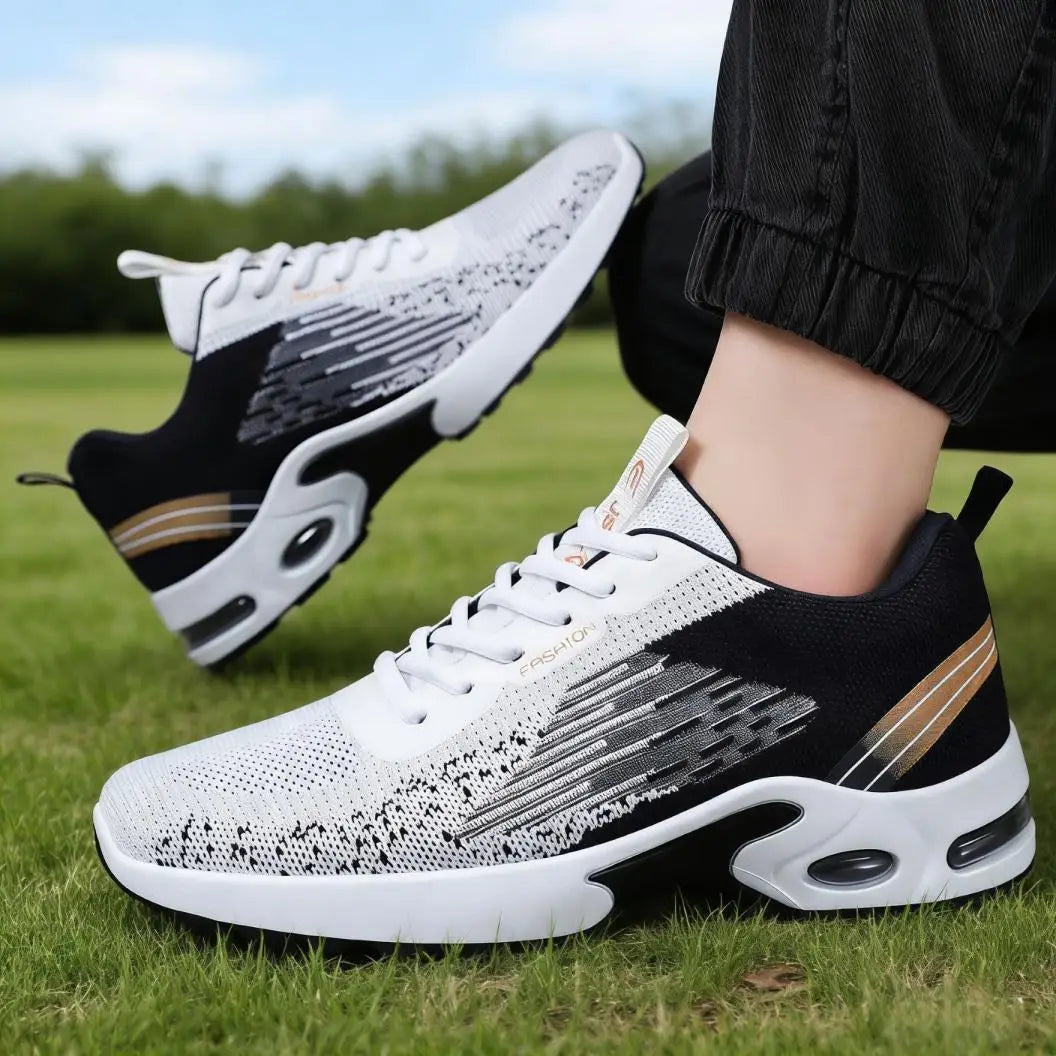 Mens Running Shoes With Breathable Mesh Air Cushion Support