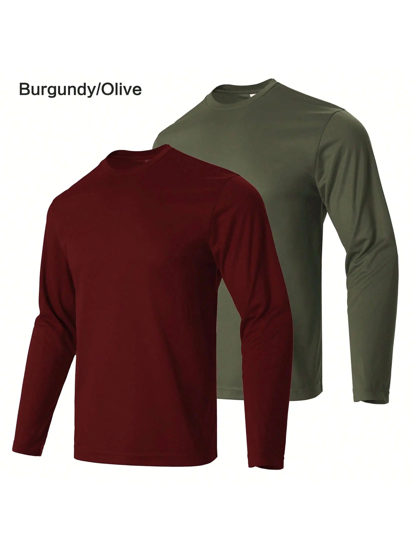 Mens Performance Long Sleeve Shirt Breathable Moisture Wicking Quick Dry