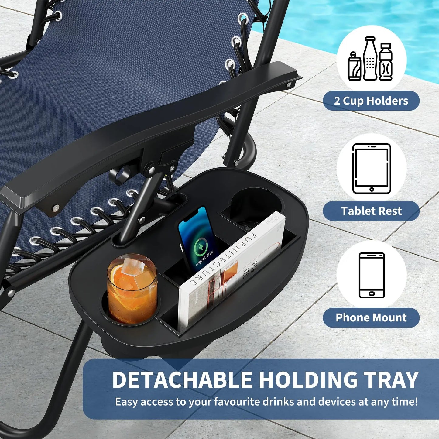 HiMISS Zero Gravity Patio Lounge Chair Set