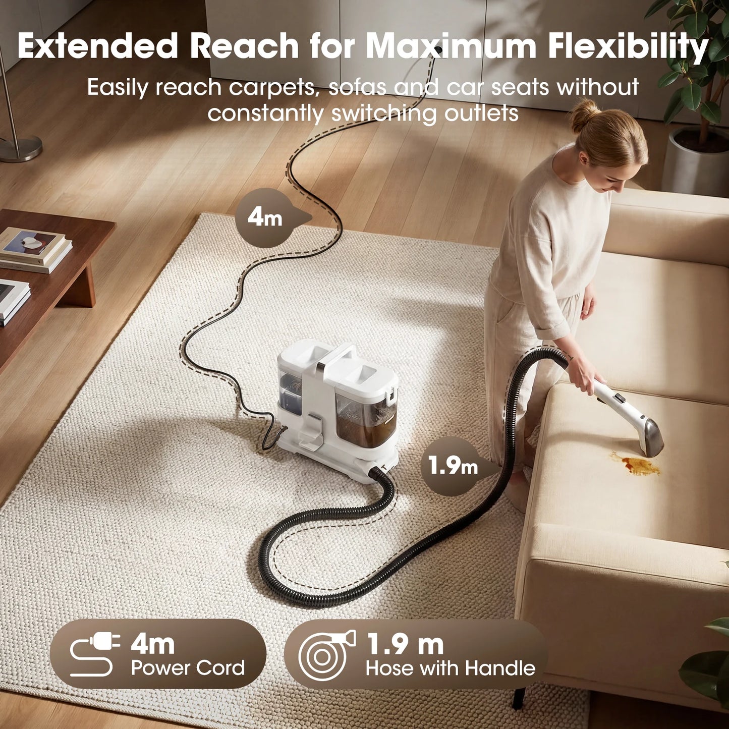 Lubluelu V2 Portable Carpet And Upholstery Spot Cleaner With 16000Pa Suction