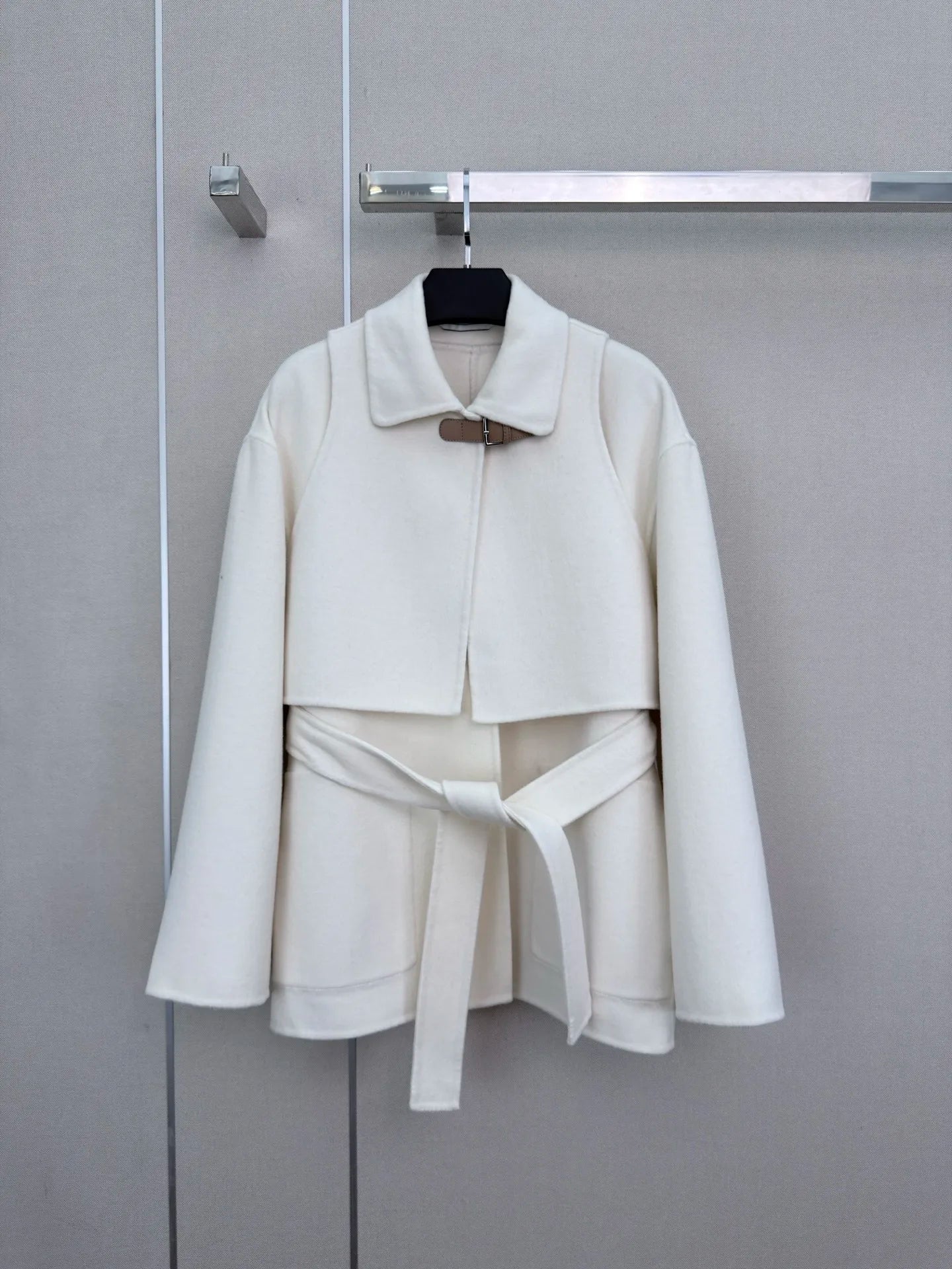 Women's Solid Wool Button Top And Lapel Vest Set