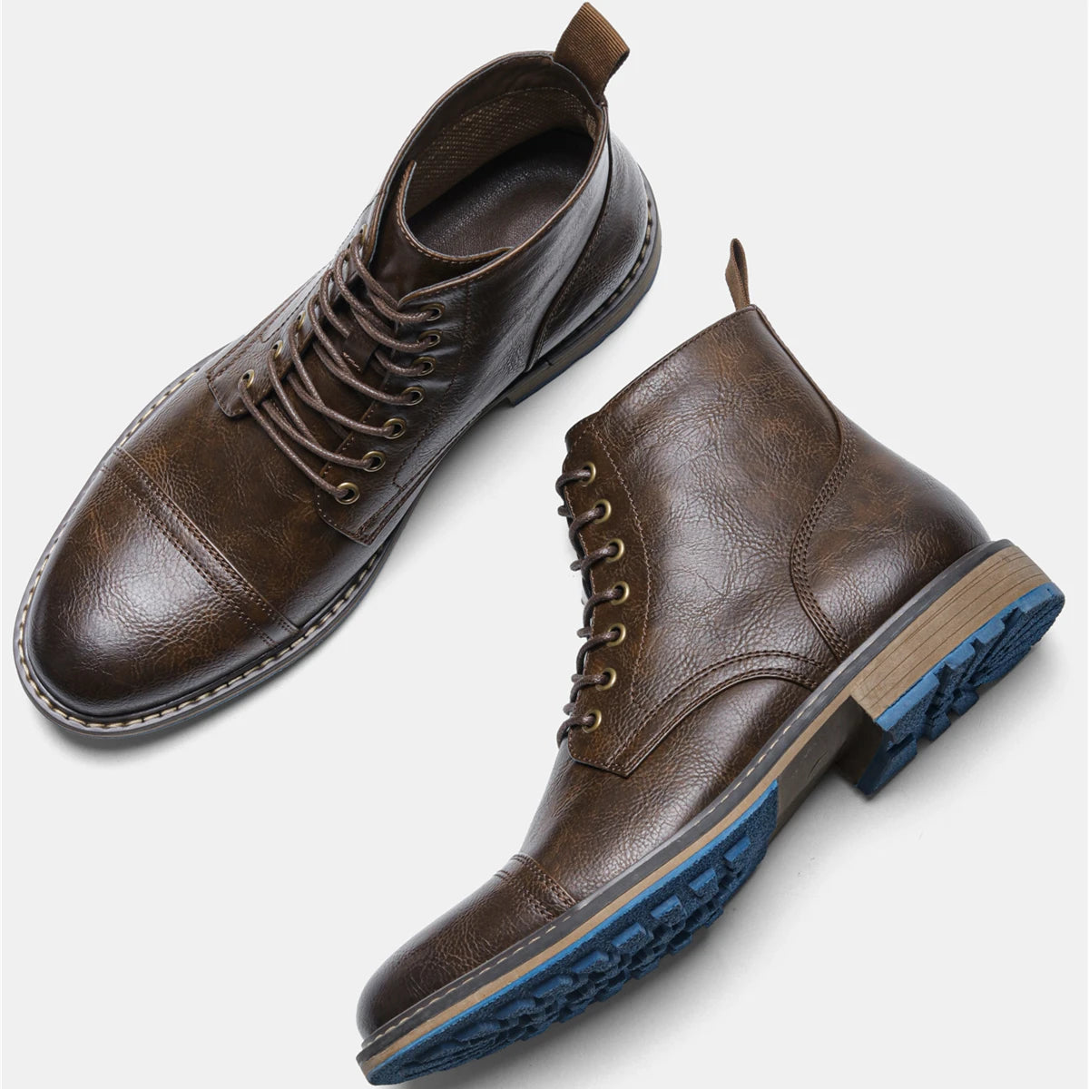 Hecrafted Men Ankle Boots ZIP Closure Comfortable Fashion Footwear