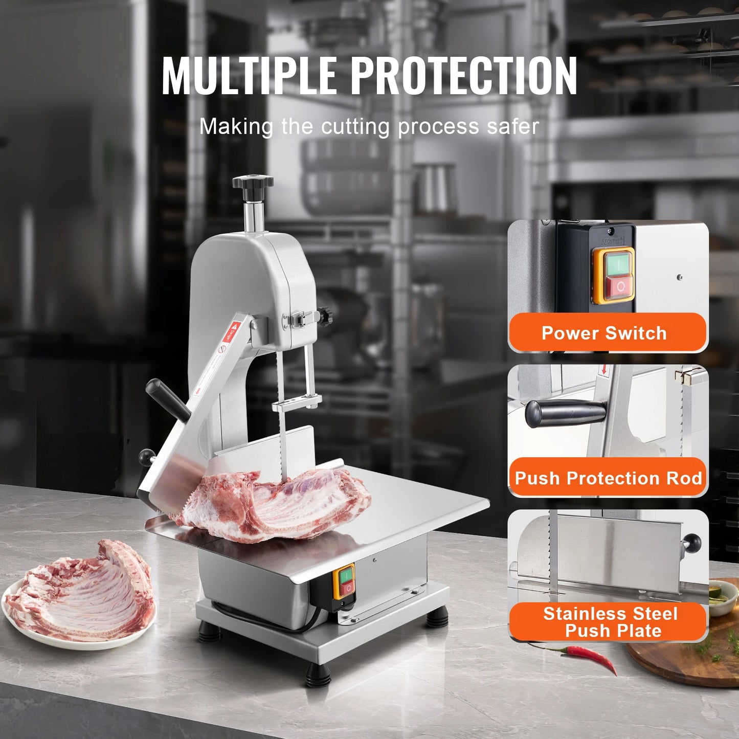SucceBuy Commercial Electric Meat Bandsaw 650W Stainless Steel Bone Saw