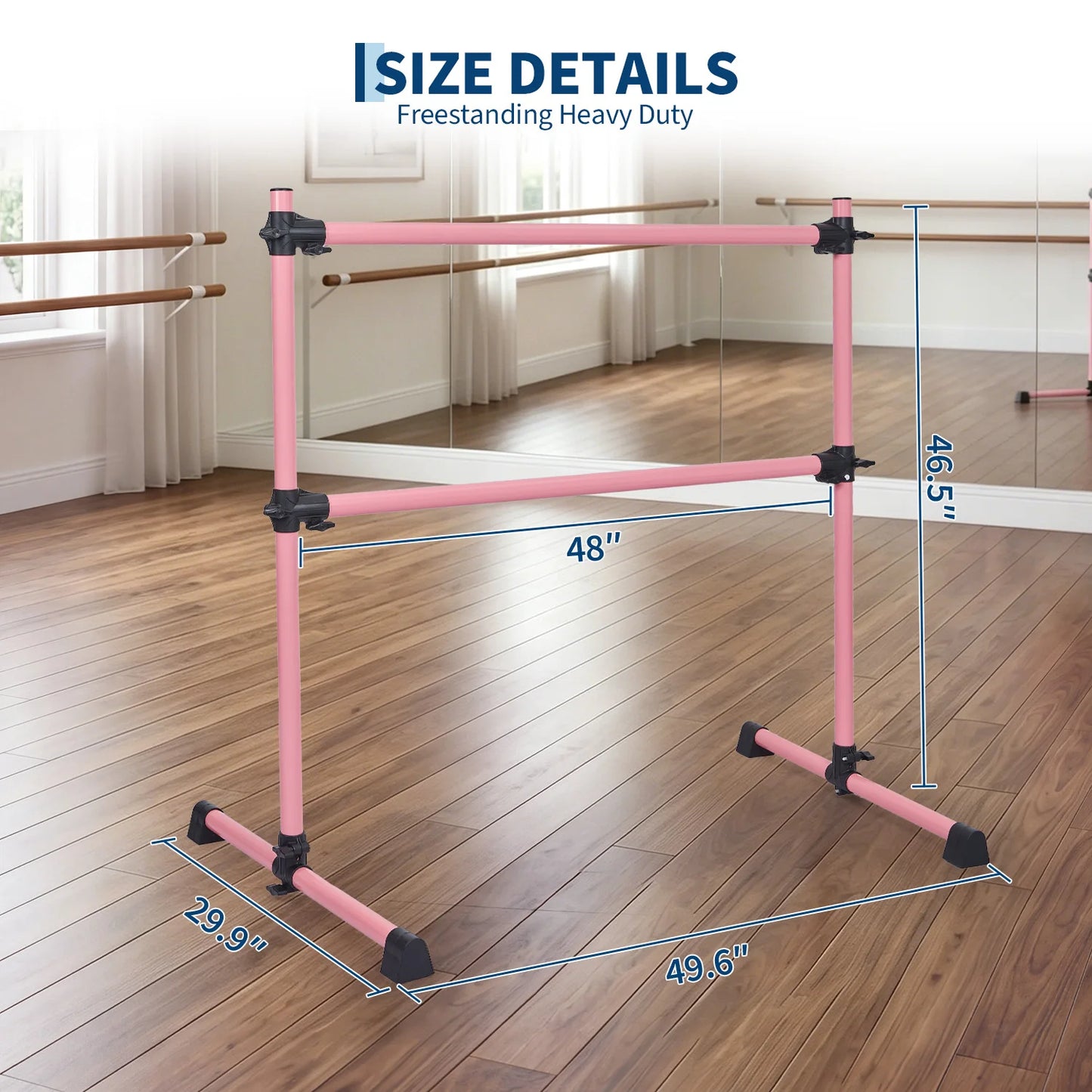 Heavy Duty 4FT Adjustable Freestanding Ballet Barre Dance Practice