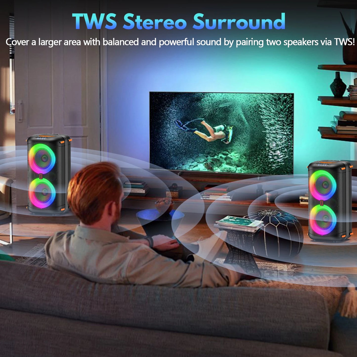 FanFun T27 Wireless Bluetooth Karaoke Speaker With Two Microphones
