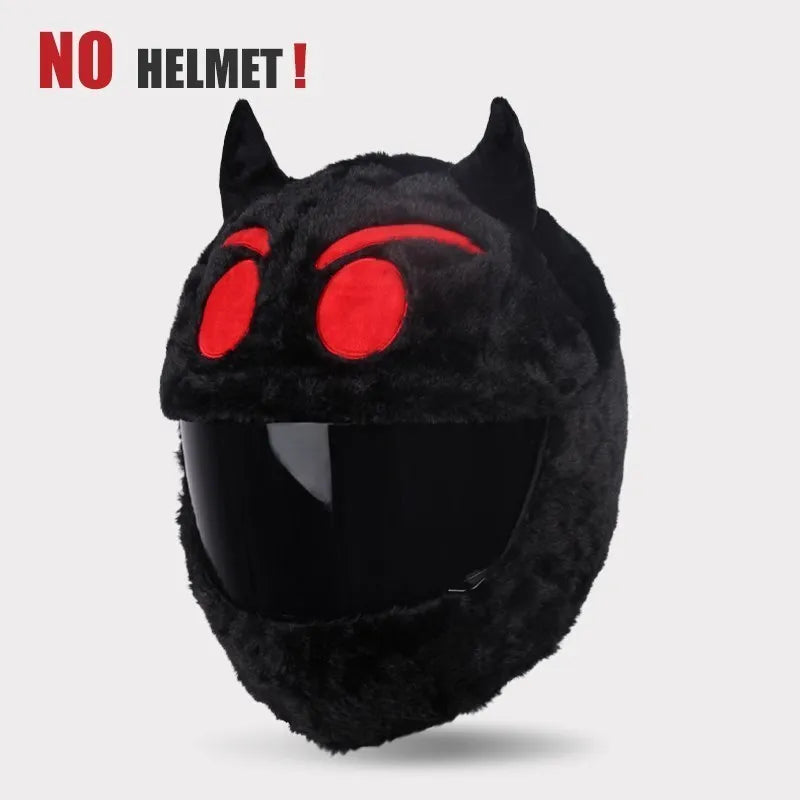 UchOOSE Cartoon Plush Motorcycle Helmet Cover With Ears