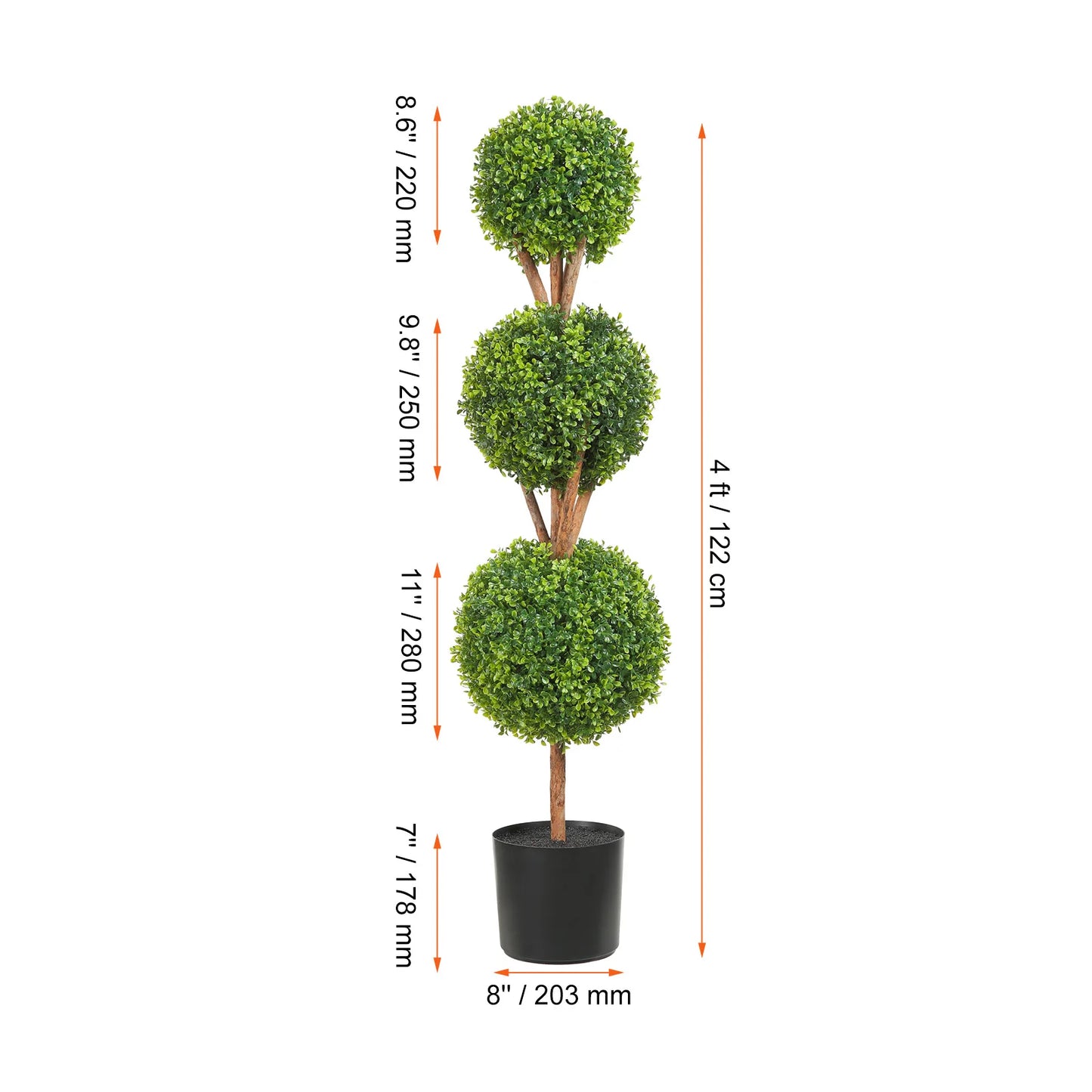 SucceBuy Boxwood Tower Topiary Spiral Artificial Plant For Outdoor Decor
