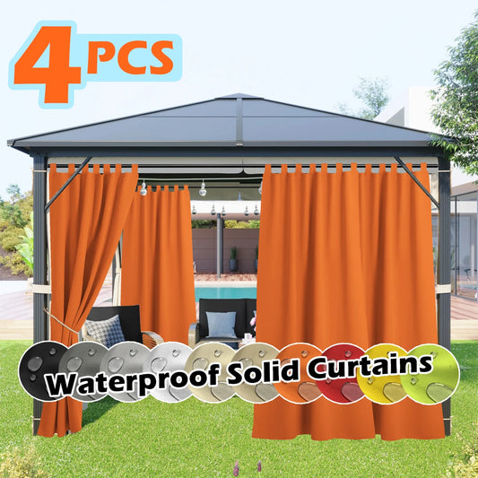 SABALANICA Outdoor Curtains 4 Panel Waterproof UV Resistant Tab Top