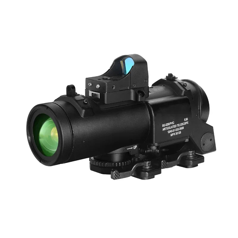 Bestsight 1x-4x Fixed Dual Purpose Rifle Scope With Mini Red Dot Sight Hunting