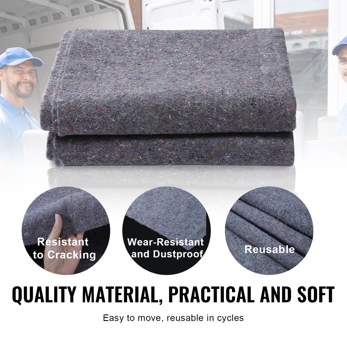 SucceBuy Heavy Duty Moving Blanket Recycled Cotton Packing Pads