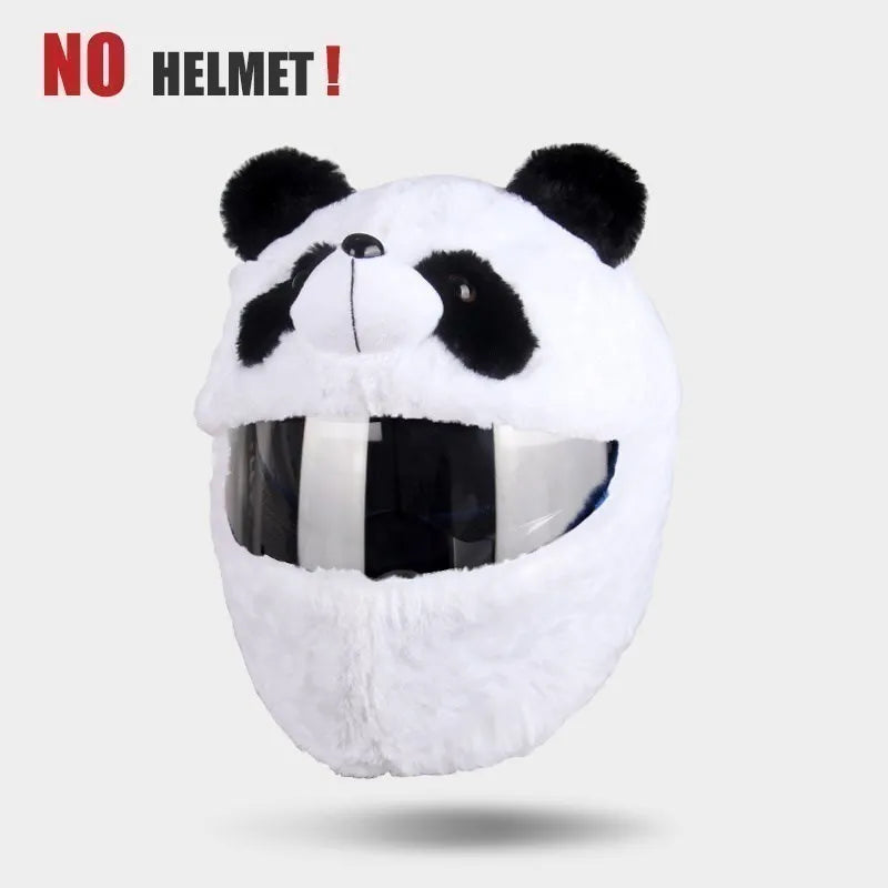 UchOOSE Cartoon Plush Motorcycle Helmet Cover With Ears
