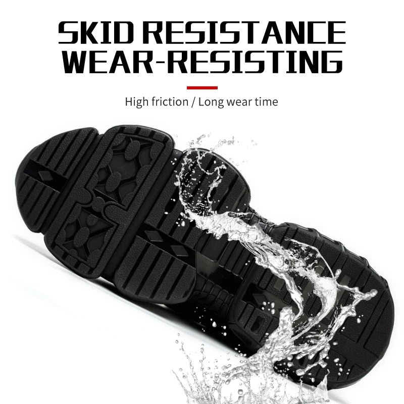 Men Steel Toe Cap NonLacing Casual Work Shoes AntiPuncture