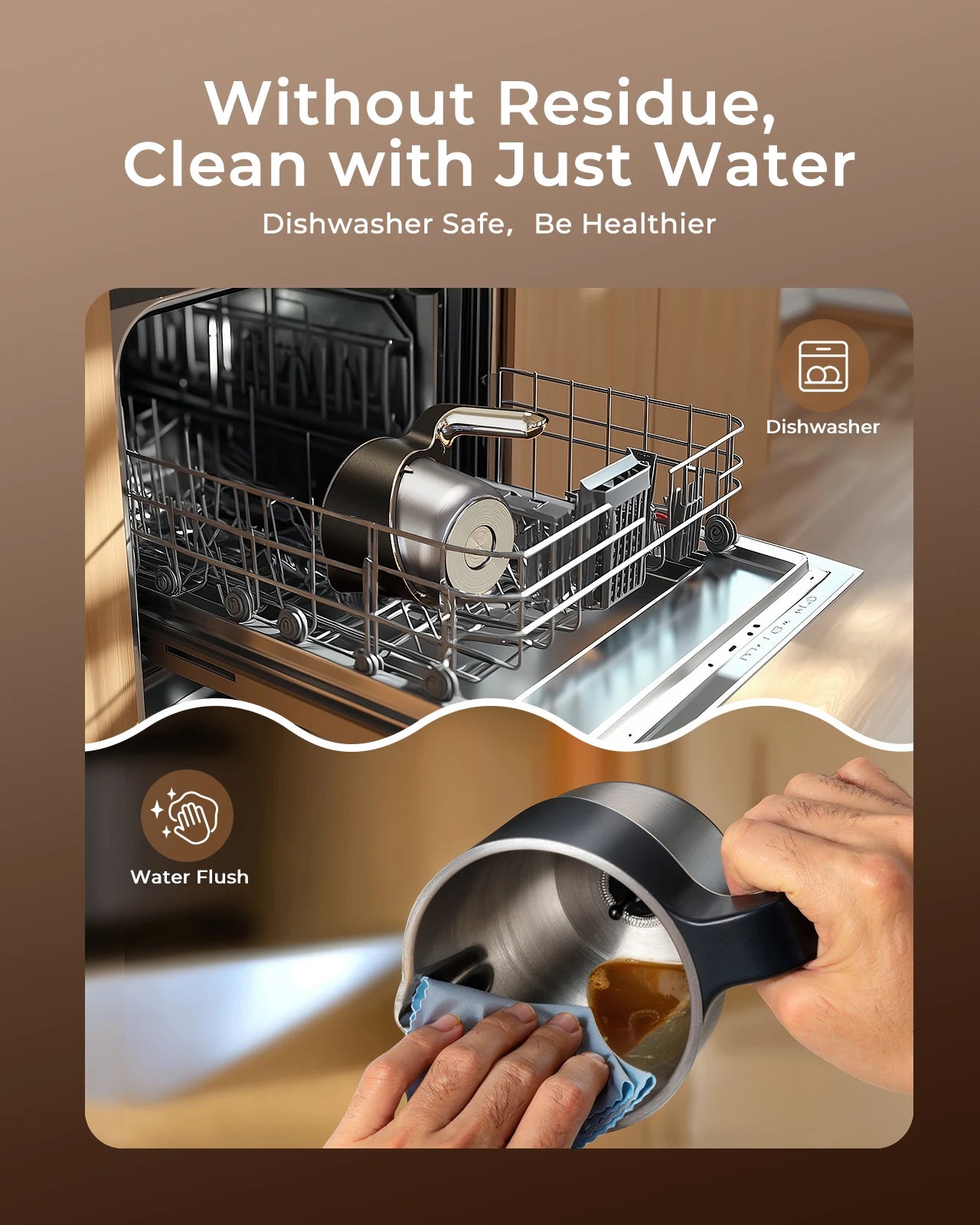 UHOST Milk Frother And Steamer 8 In 1 Electric 400ml