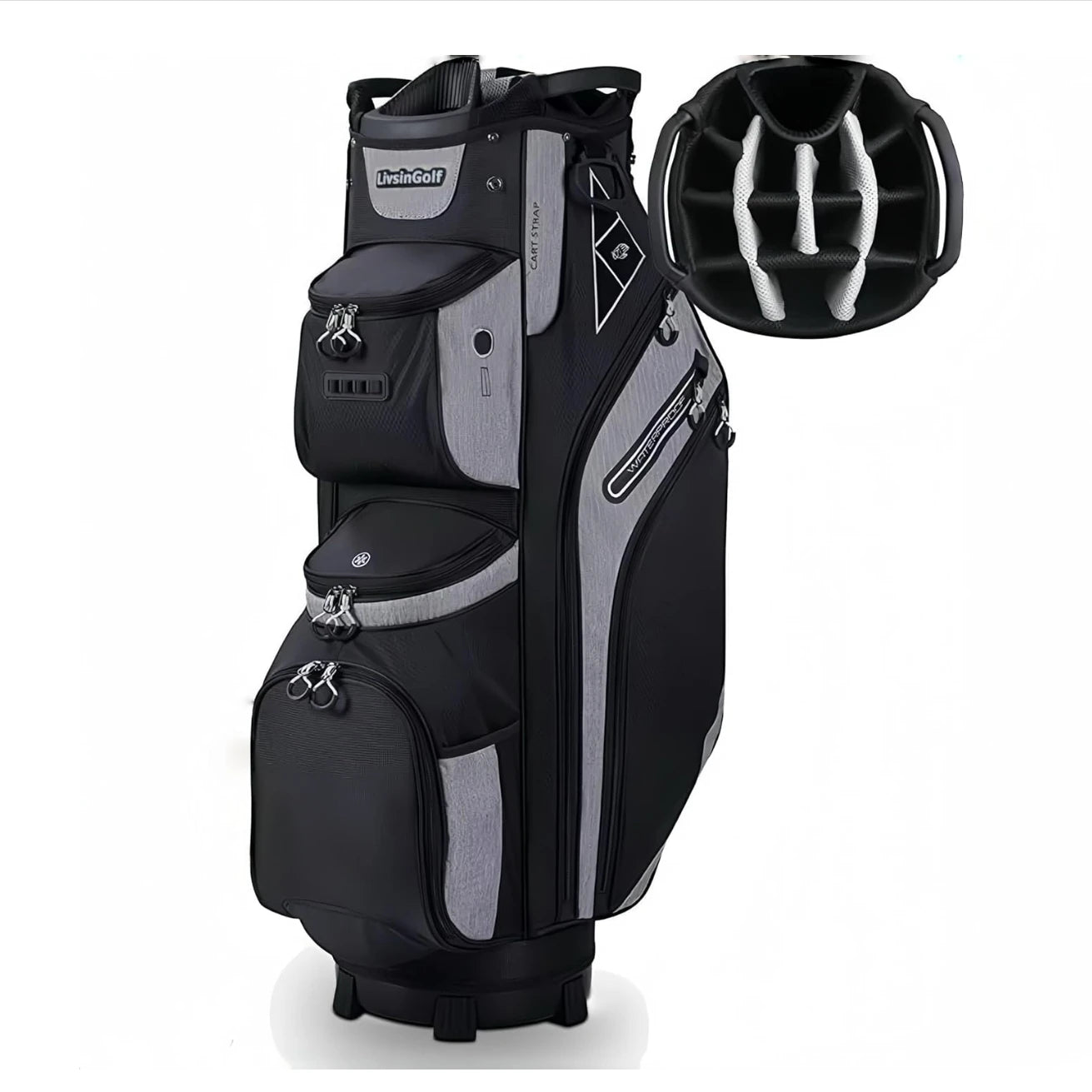 Livsingolf Full Length Dividers Sturdy Spacious Cart Bag