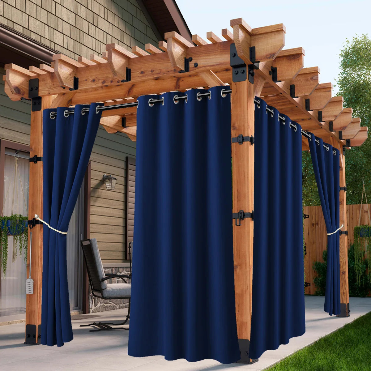 Sabalanica Waterproof Outdoor Curtains Grommet Top Sun Blocking UV Protection