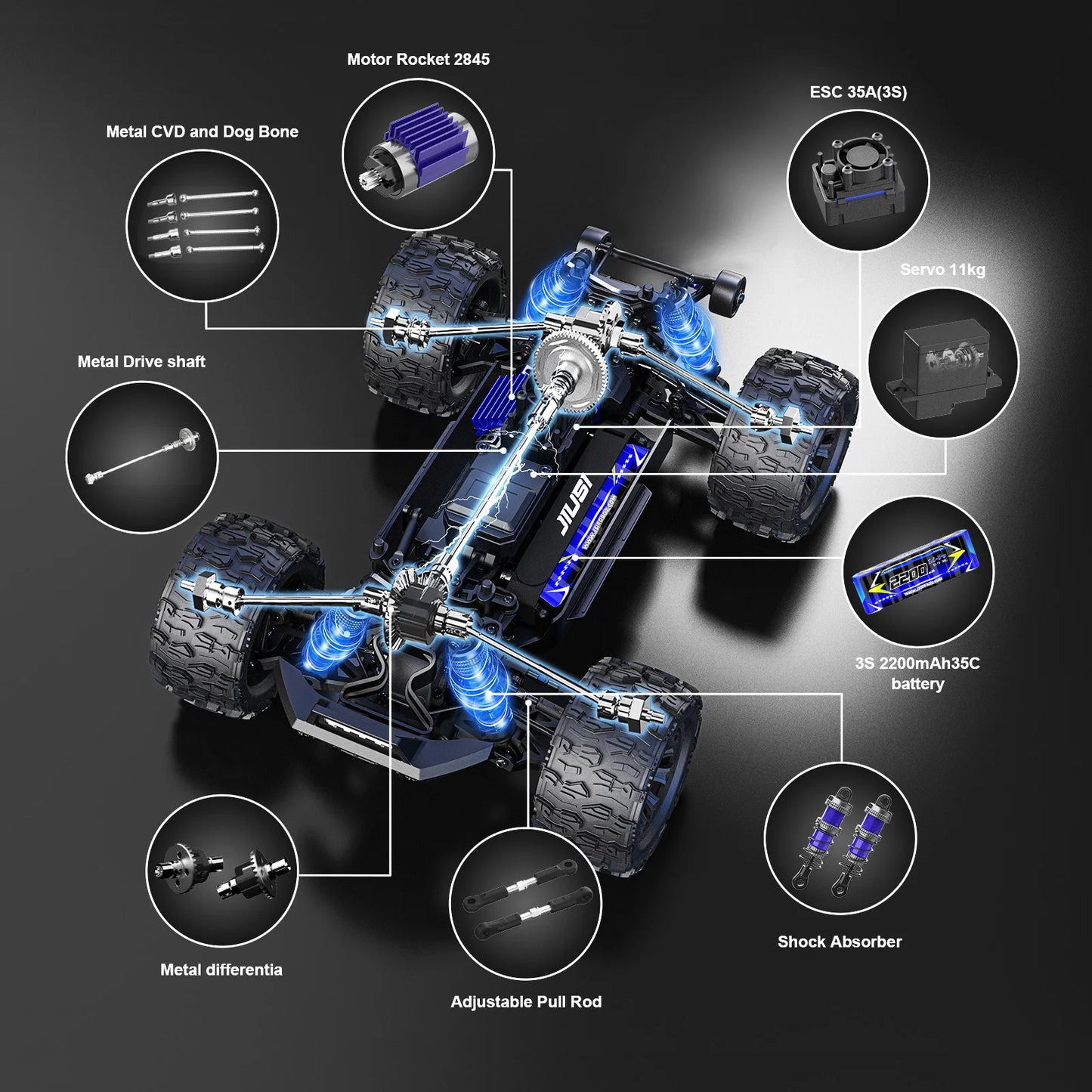 1to14 Brushless RC Truck PT14R 4X4 Remote Control Car 50MPH