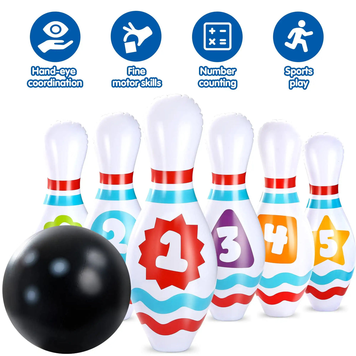 Joyfy Giant Inflatable Bowling Set For Kids