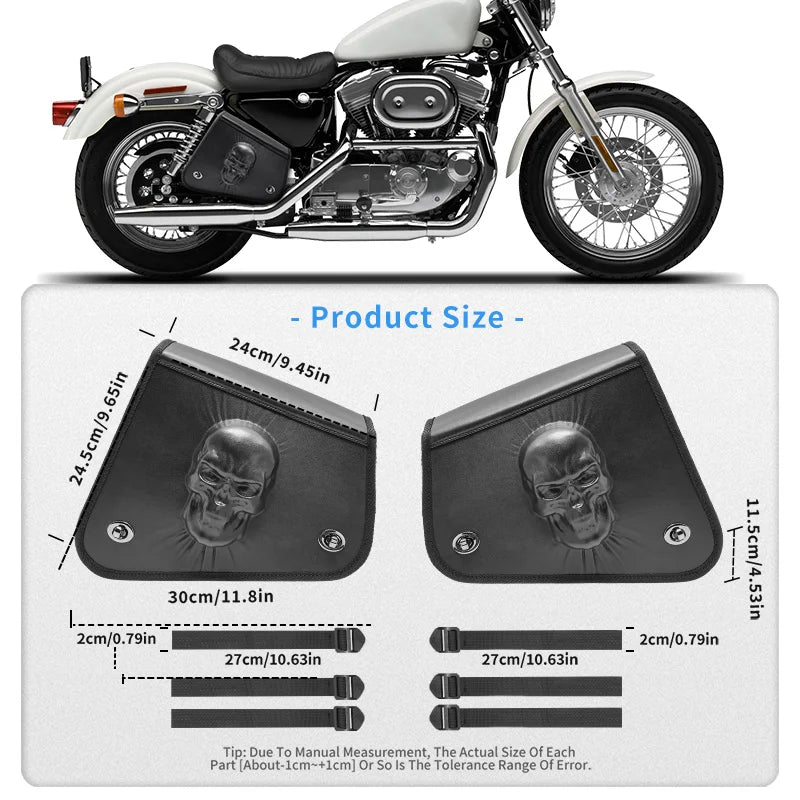 Motorcycle Black PU Leather Swingarm Luggage Bag For Harley Sportster