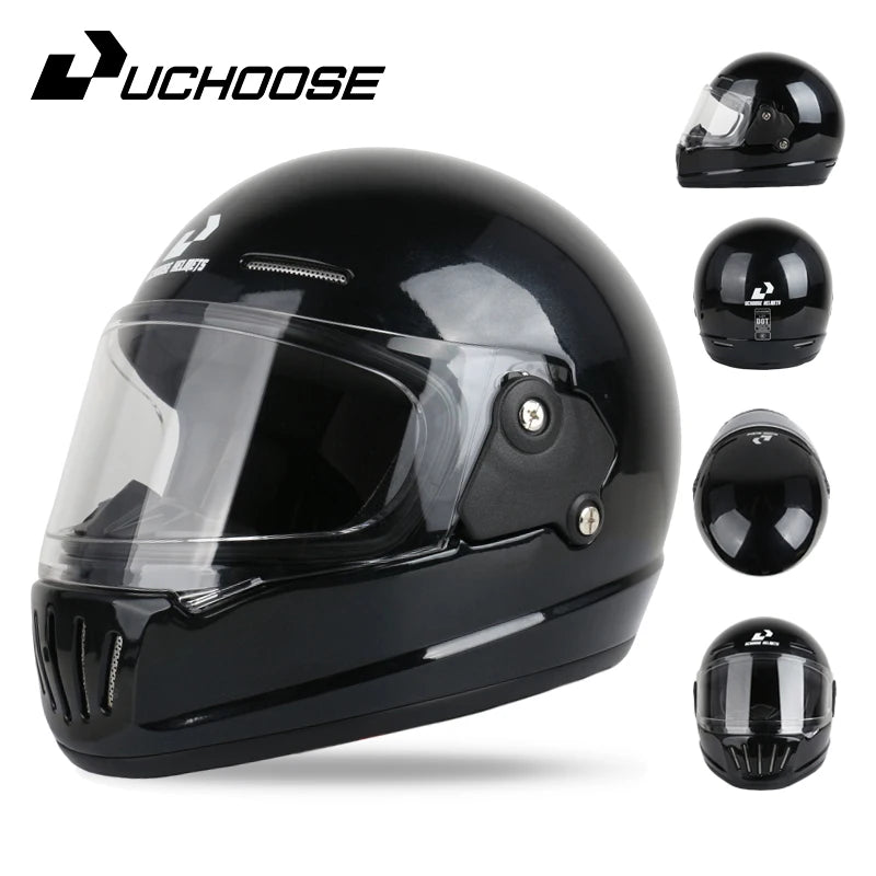 Uchoose Retro Open Face Motorcycle Helmet Dot Certified