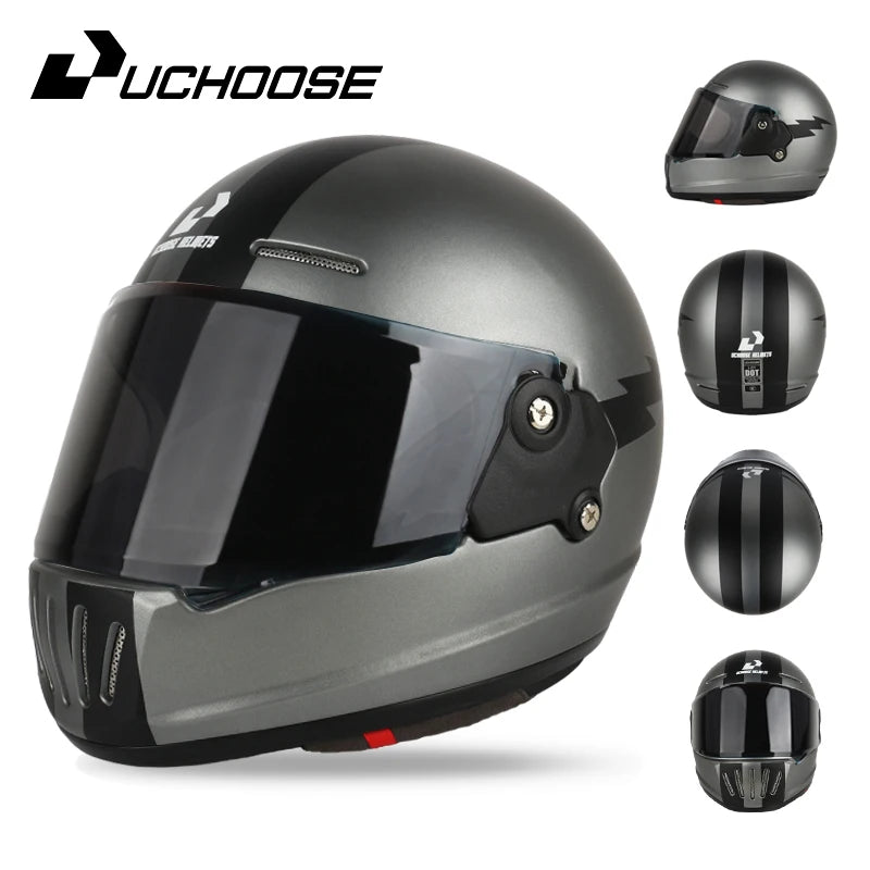 Uchoose Retro Open Face Motorcycle Helmet Dot Certified