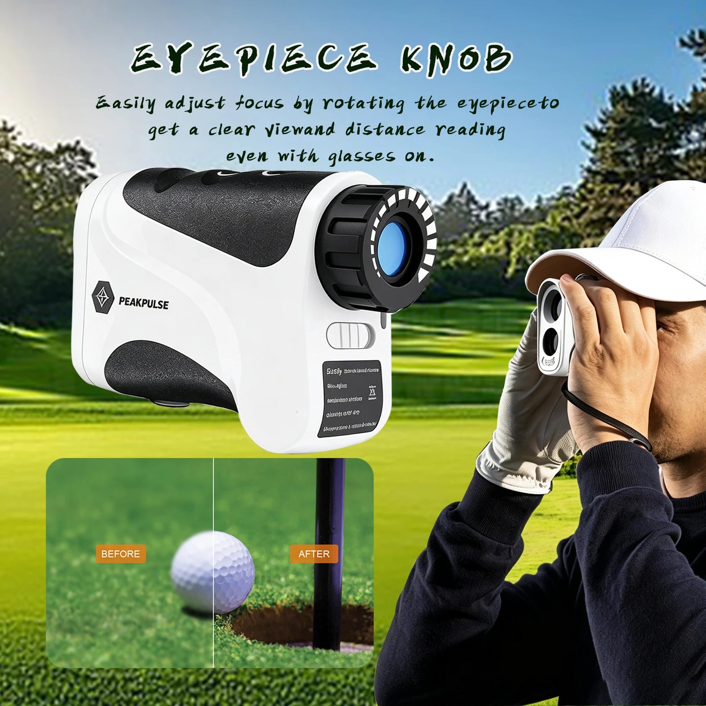 Peakpulse 650Yards Golf Laser Rangefinder With Slope Compensation