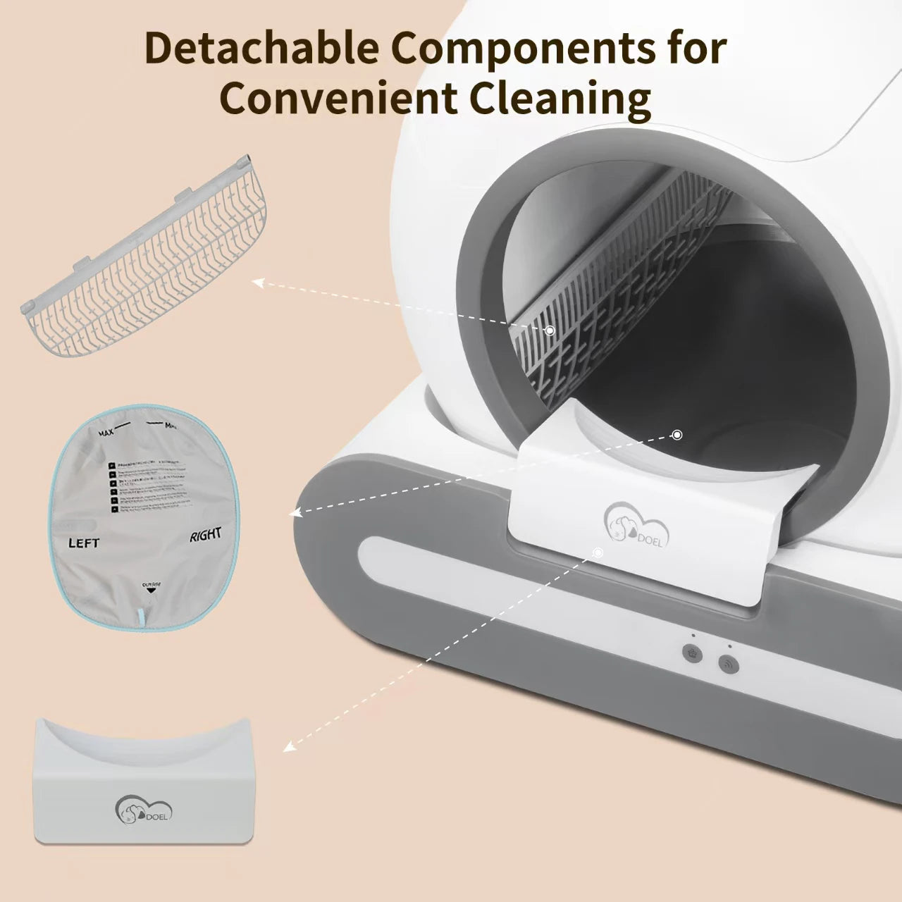 DOEL Smart Self Cleaning Cat Litter Box With App Control