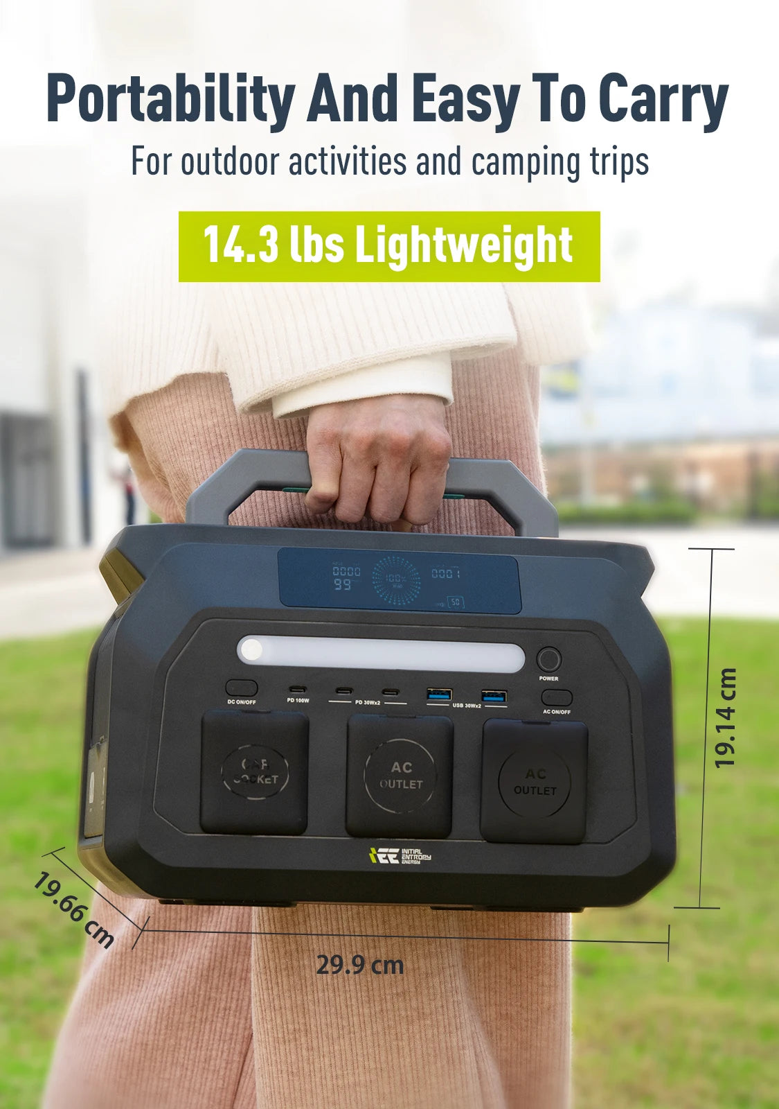 IEE Portable Power Station 512Wh LiFePO4 Solar Generator
