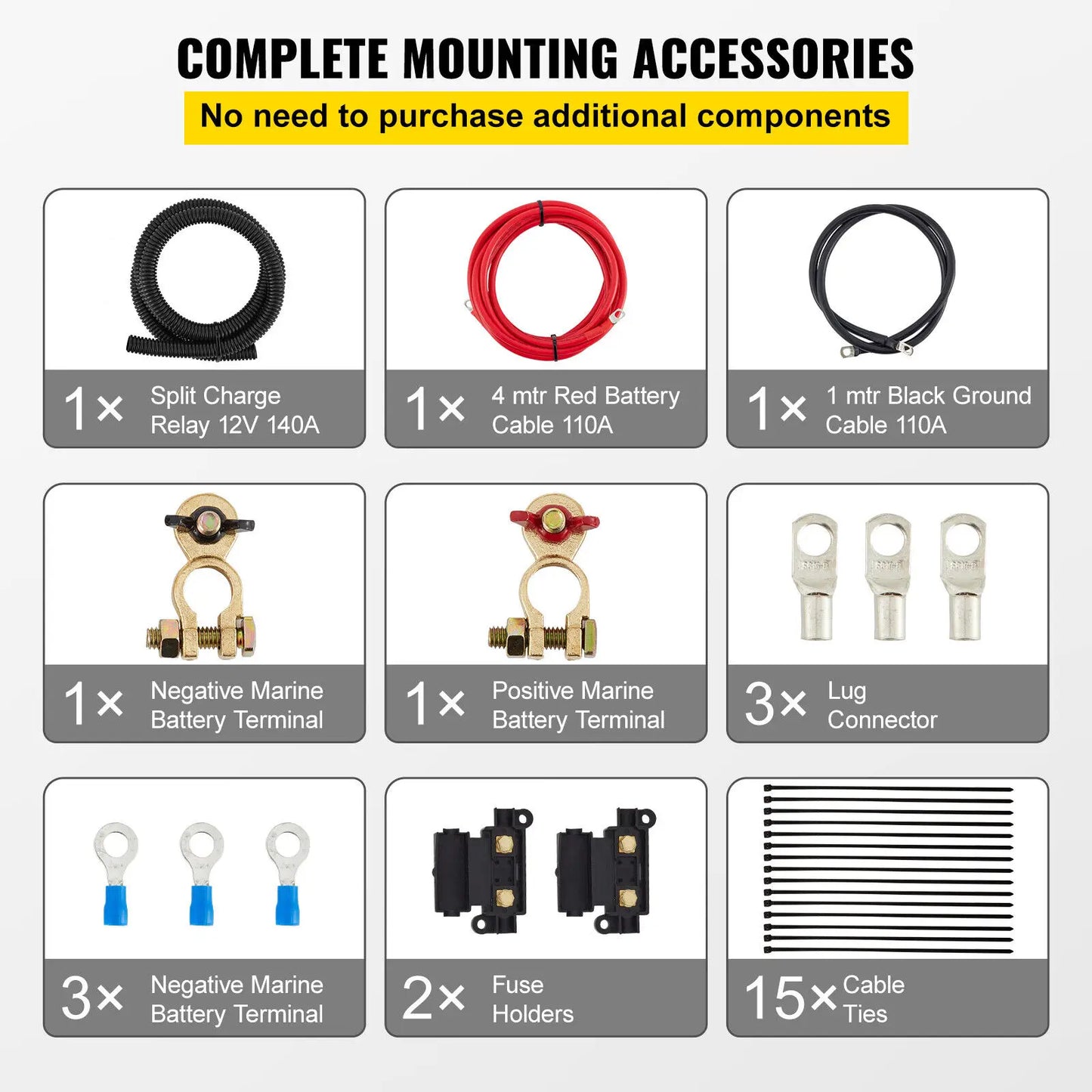 SucceBuy Split Charge Relay Kit 140A For ATVs
