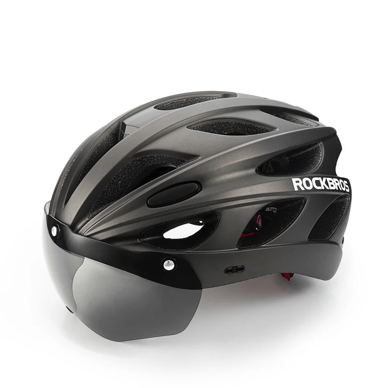 ROCKBROS MTB Road Cycling Helmet With Integrated Goggles