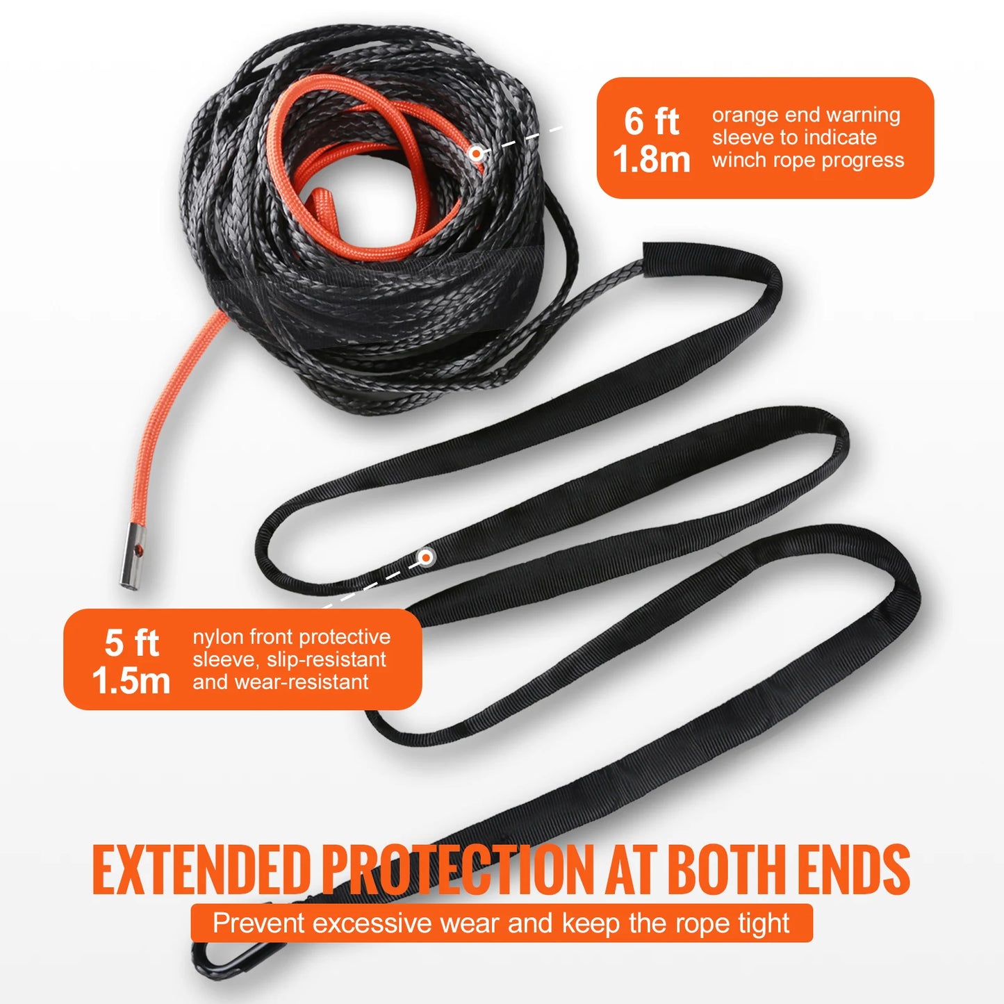 SucceBuy Synthetic Winch Rope With Forged Hook