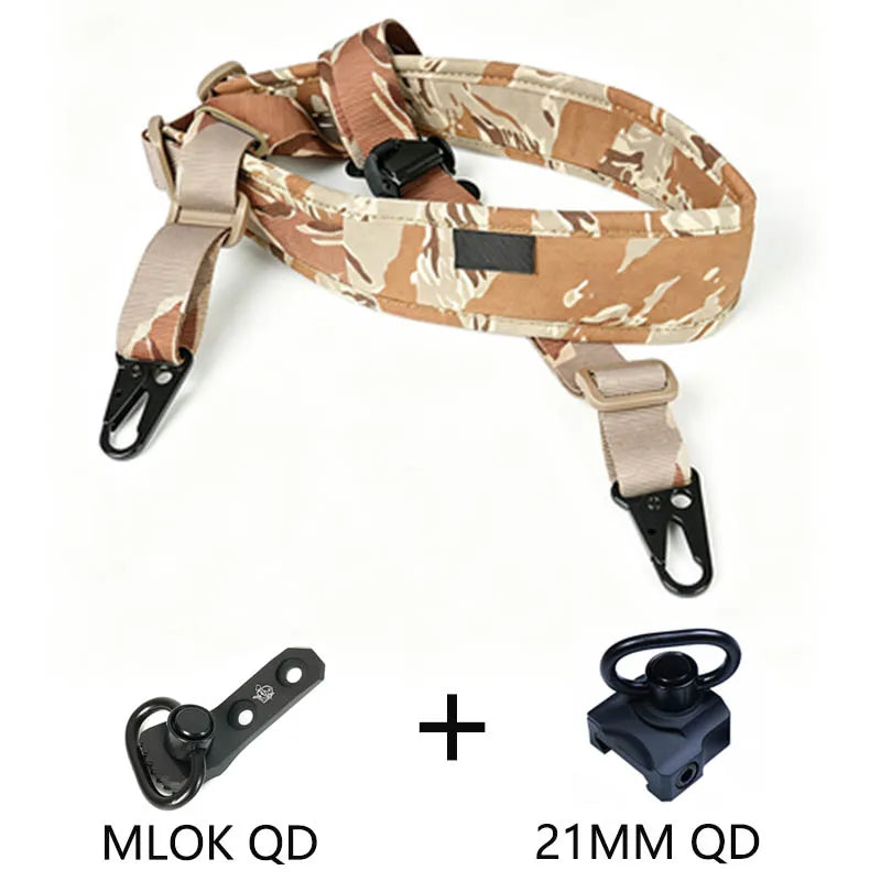 Tactical 1/2 Point Crossbody Rope Rifle Strap Nylon Sling