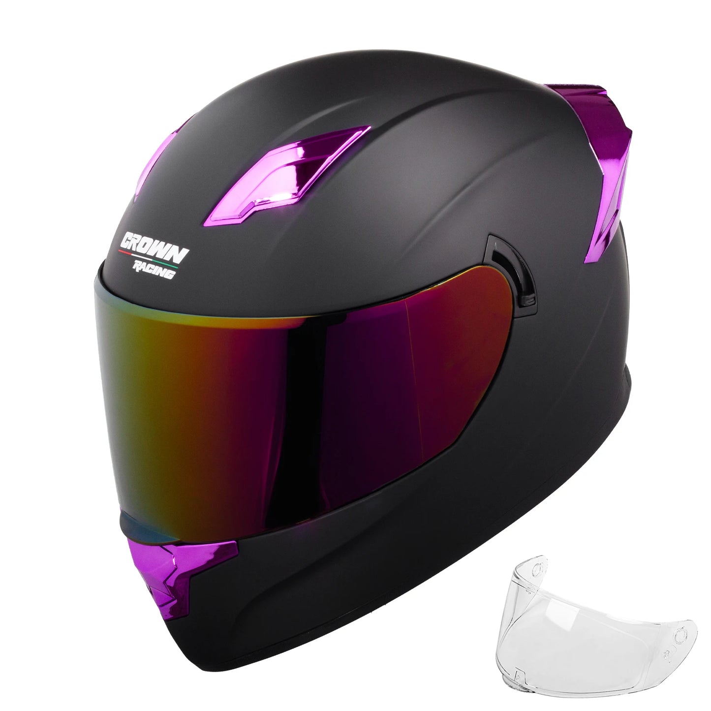 Crown Racing Full Face Motorcycle Helmet With Shield