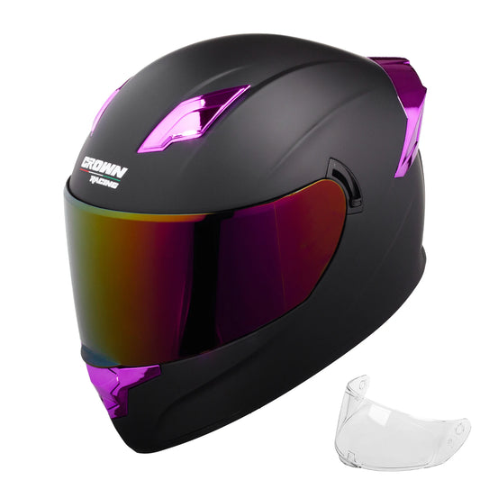 Crown Racing Full Face Motorcycle Helmet With Shield