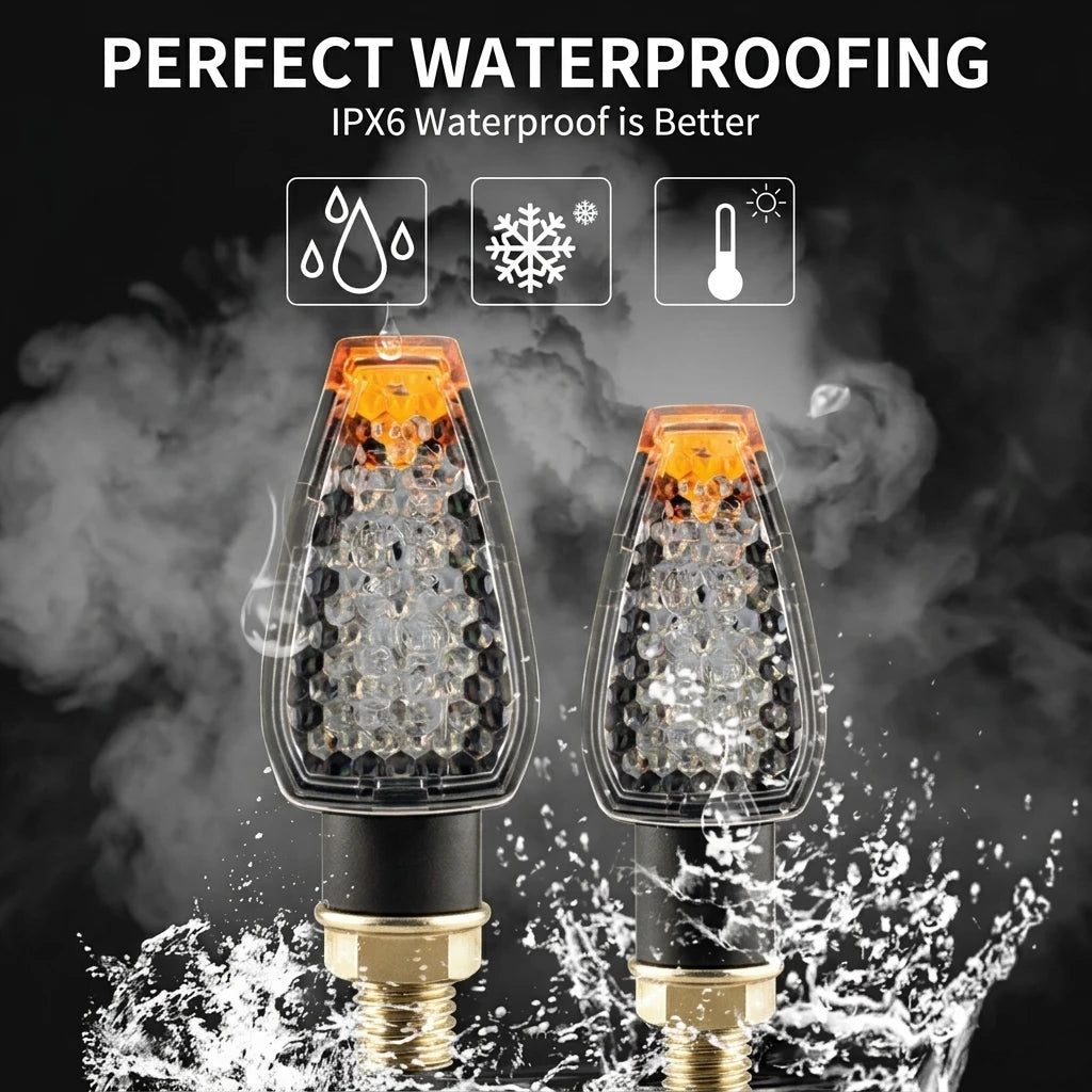 Universal IP67 LED Turn Signal Indicator Light 2 Pcs