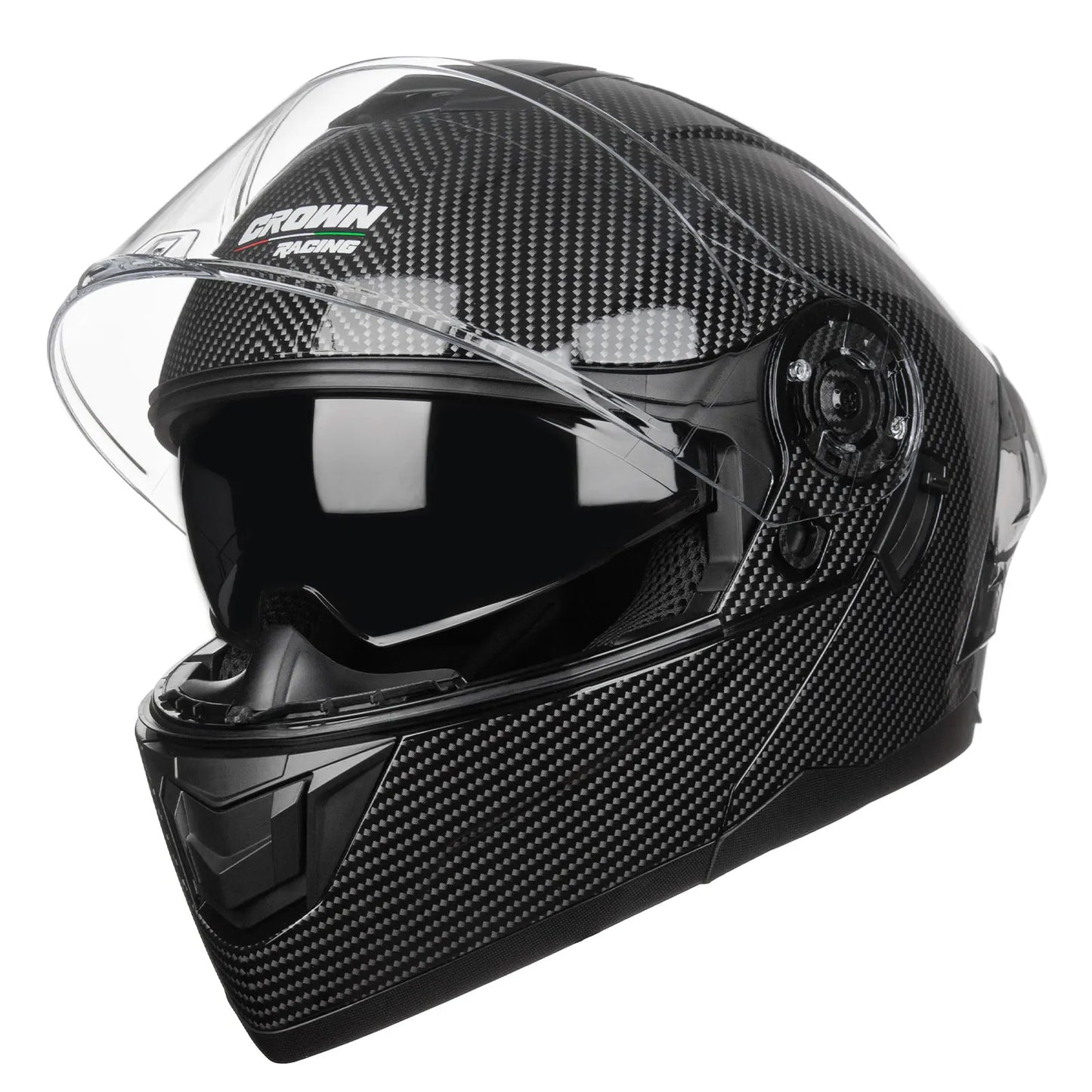 Crown Racing Modular Motorcycle Helmet With Dual Visor Flip-Up